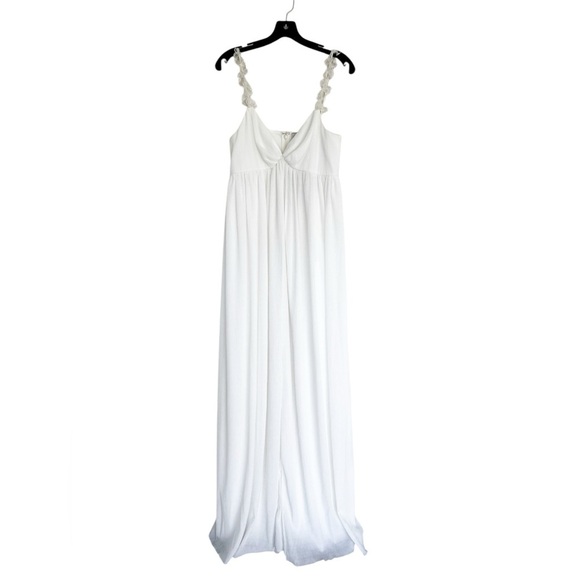 Sachin Babi Sabrina White Drape Chiffon Wedding Bridal Romantic Gown Womens 8 - Picture 6 of 12